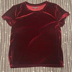 A&F red velvet top